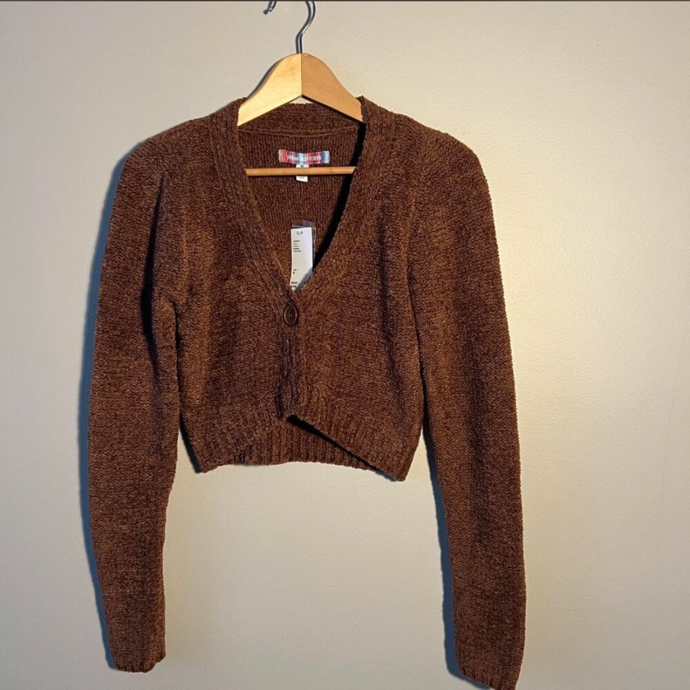 NWT Urban Outfitters brown cropped cardigan